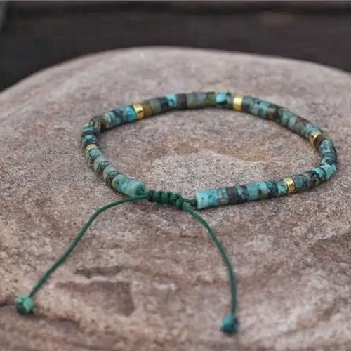 Handmade African Turquoise 4mm Beads Healing Protection Balance Bracelet Gifts - Picture 2 of 2