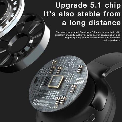 Wireless Bluetooth Over-ear Headphones Noise Cancelling Headphones For Samsung - Zdjęcie 6 z 13