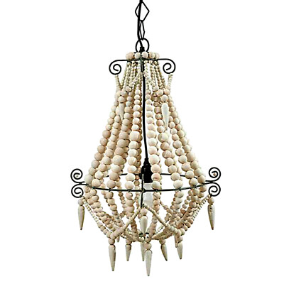 French Country Candle Style Wood Bead Swag 1 Tier2 Tier Wooden Chandelier White French Country Candle Style Wood Bead Swag 1 Tier2 Tier Wooden Chandelier White