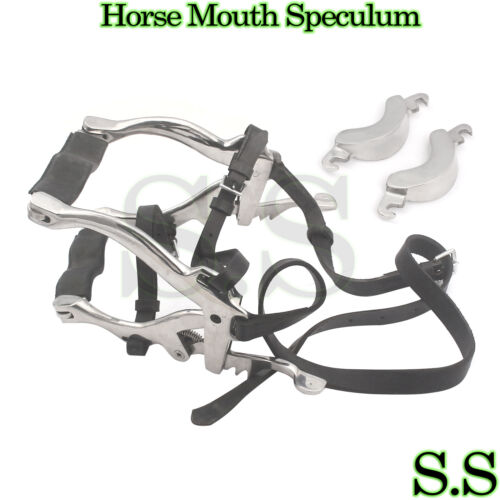 Equine Dental Speculum Mouth Gag Stainless Steel Leather Mcpherson ISO