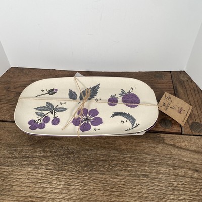 Magpie Bamboo Serving Trays - Flora- White And Purple