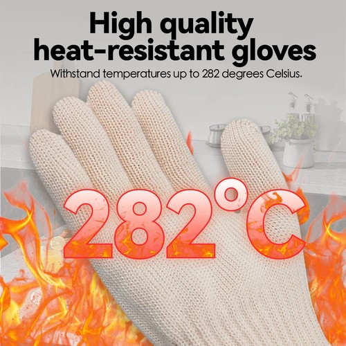 BBQ Grill Gloves Fireproof 282℃ Extreme Heat Resistant Silicone Non-Slip Oven AU - Picture 4 of 17