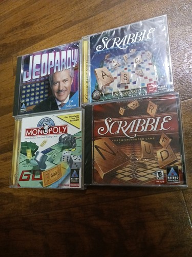 4 Hasbro Interactive MONOPOLY, Jeopardy, 2 Scrabble PC Computer Game CD-ROM Vint - Picture 2 of 13