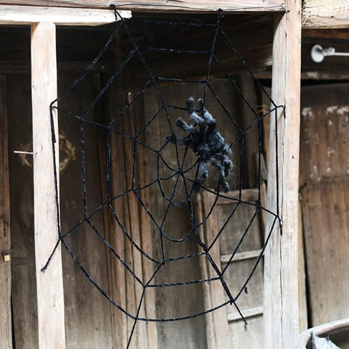 Spider Webs Halloween Plush Home & Garden Decorations 4ft Black Indoor & Outdoor - Picture 5 of 7