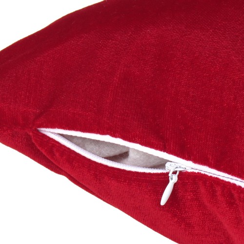 Maroon Velvet Pillowcase Couch Cushion Cover with Zipper Closure Piping Edge - Picture 16 of 16