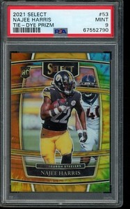2021 Select Najee Harris Tie-Dye RC /25 #53 PSA 9