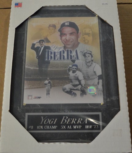 YOGI BERRA NEW YORK YANKEES FRAMED 8X10 PHOTO-MAN CAVE ART-12X15 WALL PLAQUE - Picture 2 of 3