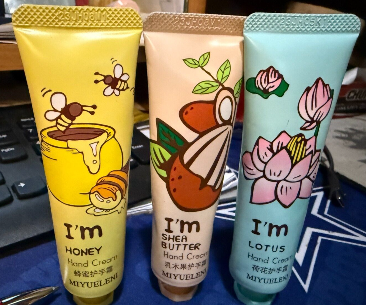 MIYUELENI-3 Pack Hand Cream-LOTUS-HONEY-SHEA BUTTER-1.05fl oz