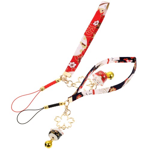 2Pcs Bell Fortune Cat Pattern Bell Phone Charms Cellphone Charm Cellphone Decor - 第 9/12 張圖片