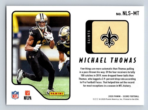 Michael Thomas 2020 Score Next Level Stats #NLS-MT New Orleans Saints - Picture 2 of 2
