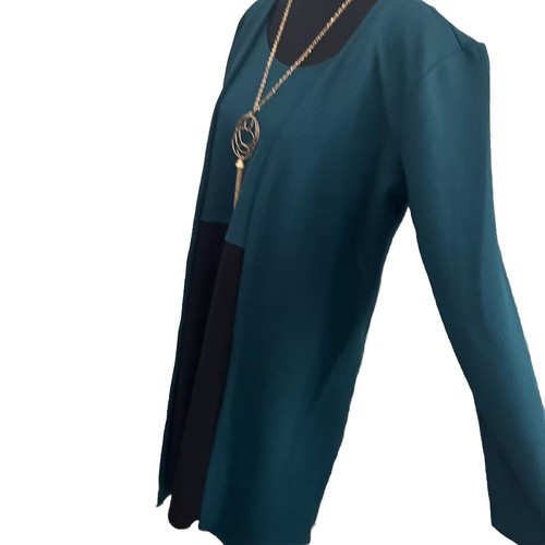 Vestido Studio One New York para mujer pequeño sin mangas adjunto manga larga plumero - Imagen 8 de 14