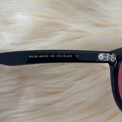 MOSCOT VILDA Black Frame Red Lenses 48-22-145 From Japan - Picture 4 of 7
