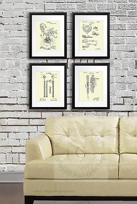 Dental Office Wall Decor Set Of 4 Cream Colored Dentistry Patents