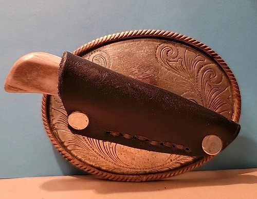 Deutsch Silber Oval Western Style Gürtelschnalle mit Messer Vintage