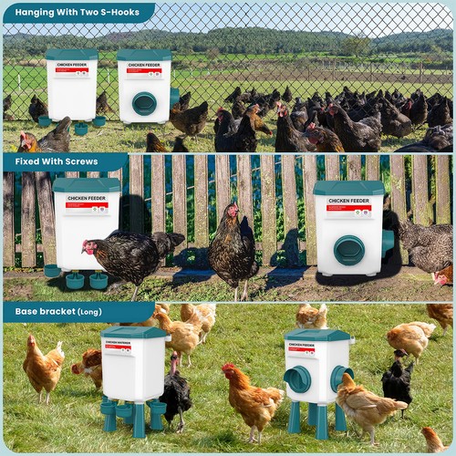 12KG 11L Automatic Chicken Bird Chook Poultry Feeder Drinker Poultry Waterer Set - Picture 6 of 15