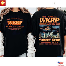 WKRP Shirt, Thanksgiving Day Turkey Drop 1978 Graphic Tee T-Shirt
