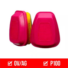OV AG P100 Replacement Respirator Cartridges for Professional Multi-Purpose Reus