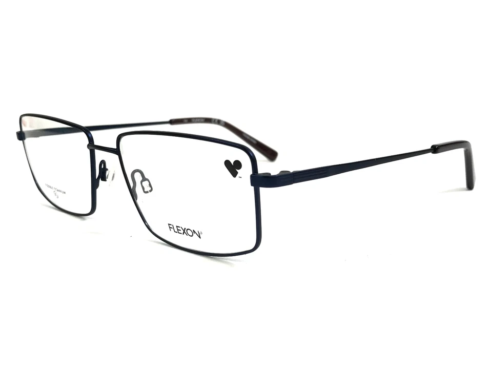 Monturas para gafas Flexon H6069 410 azul marino rectangular borde de alambre 57-17-150 Foto 4 de 4