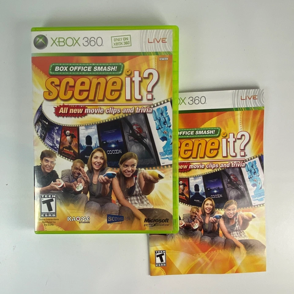 Scene It - Microsoft Xbox 360 Complete w/ Manual CIB - TESTED - Image 3 of 4