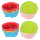 12pcs Flower Silicone Molds: Rose Fondant Molds For Muffin Cupcake Topper