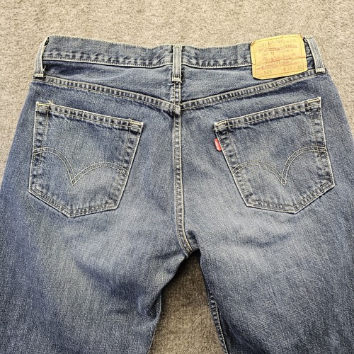 Pantalones de mezclilla vintage Levi's 529 para hombre 34x30 azul oscuro tiro bajo rectos descoloridos Y2K - Imagen 3 de 11
