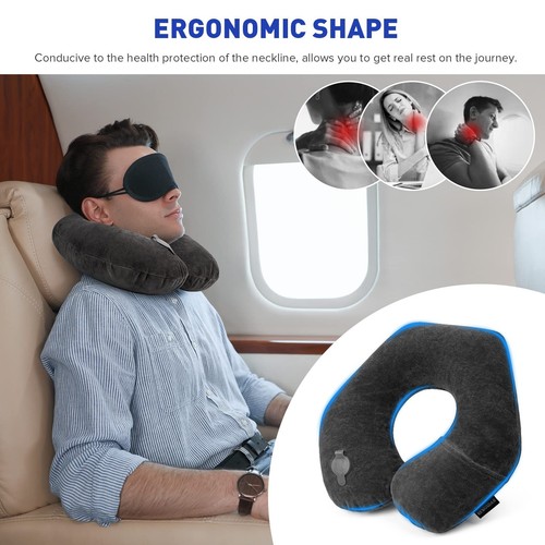 Inflatable Travel Pillow, Inflatable Neck Pillow for Traveling Airplane, Trav... - Picture 2 of 7