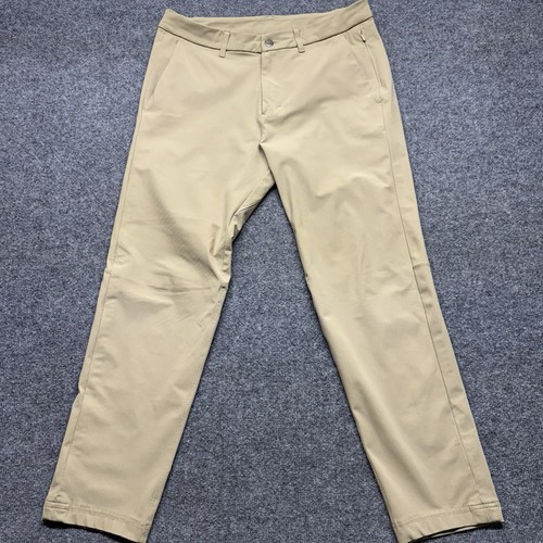 Lululemon Commission Pant Slim Warpstreme Mens 32 (HEMMED FITS 32x27) Beige