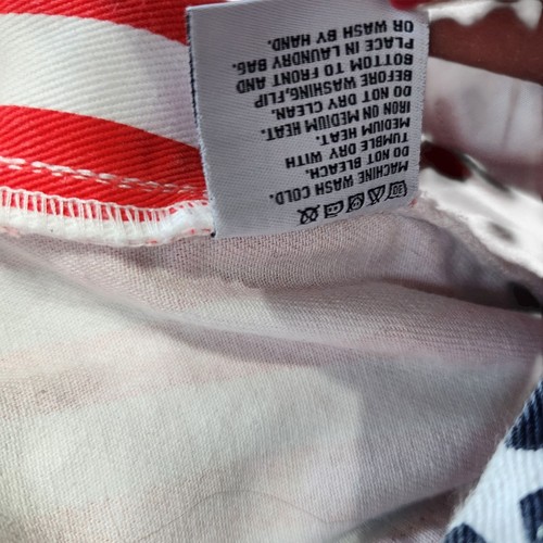 Overalls USA Patriotic Flag Medium 32" Waist Red White Blue July 4th Bibs Jeans - Picture 6 of 13