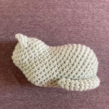 Knitted Cat Amigurumi - Mint Green in K bako Pose