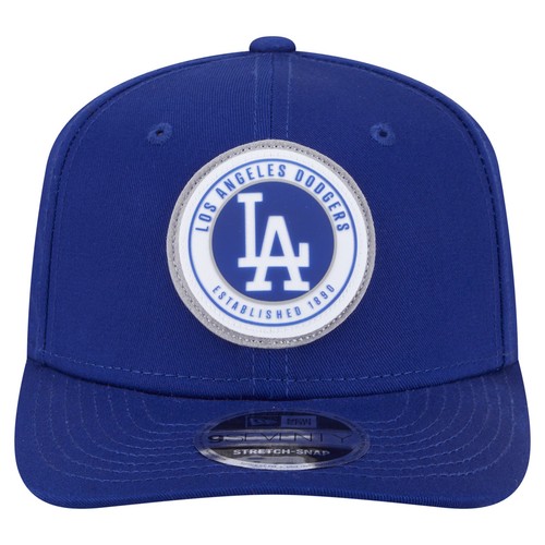 Men's New Era Royal Los Angeles Dodgers Circle Patch 9SEVENTY Stretch-Snap Hat - Picture 2 of 6