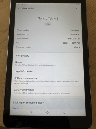 Samsung Galaxy Tab A T387V 32GB 8" - Picture 2 of 4