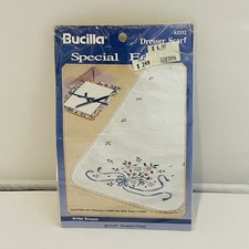 Bucilla Kit #63332 Bridal Bouquet Dresser Scarf With Floss, No Lace Special Ed