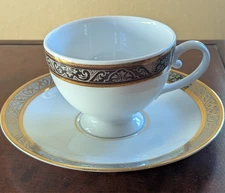 Footed cup & saucer set Philippe Deshoulieres Orleans Limoges Porcelain NWT