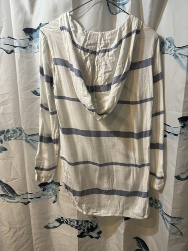 Billla Bong Hoodie Damen groß blau weiß gestreift leicht Schnürung Billabong - Bild 2 von 4