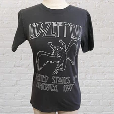 Led Zeppelin Gray Band T-Shirt XS USA 1977 Official Licensed Product