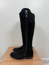 Fairfax Favor Regina Black Regular Fit Suede Knee High Heel Boots Uk 5 Eu 38