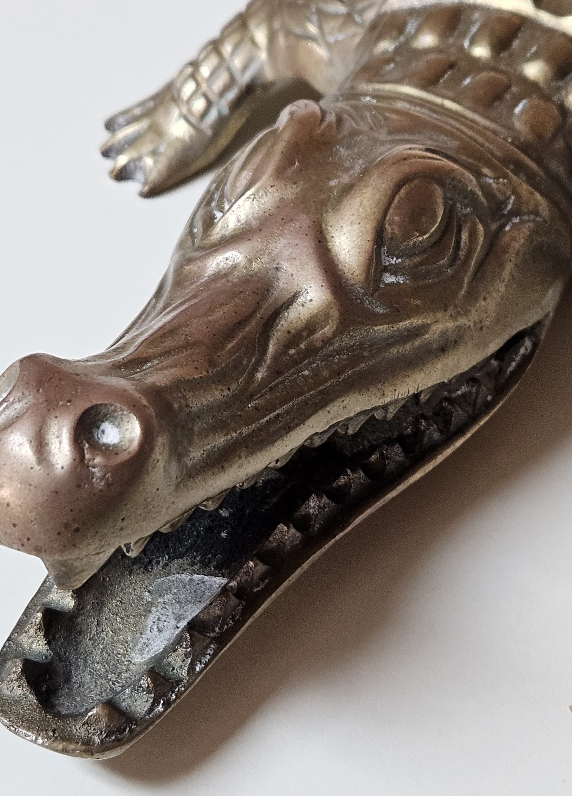 Vtg Solid Brass Alligator Crocodile Sculpture Figurine Mid Century Modern RARE