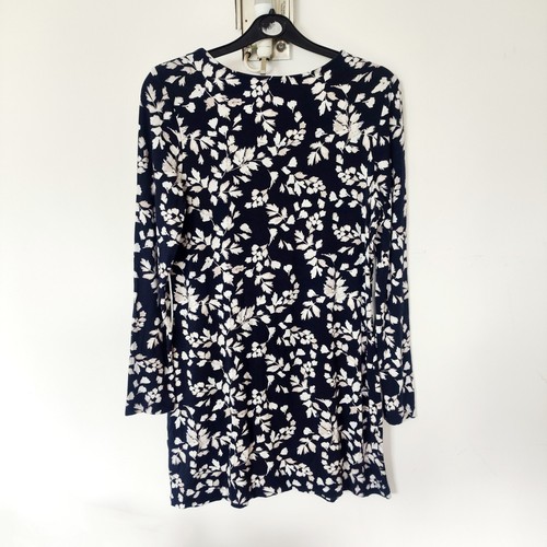 Joules Dress womens size 14 floral midi blue and white Tunic Top long sleeve - Picture 5 of 6