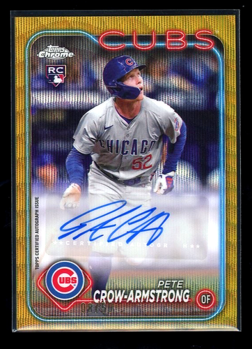 Pete Crow-Armstrong 2024 Topps Chrome Update /50 Gold Wave AUTO RC #ACPC CLEAN