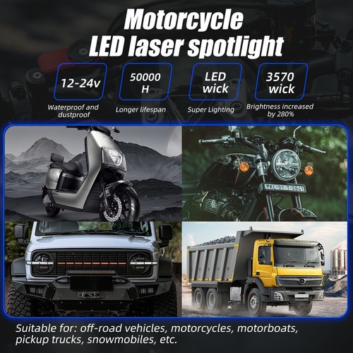 Motorcycle LED Auxiliary Headlight White Yellow Fog Lights with Low Power Use - Picture 6 of 12