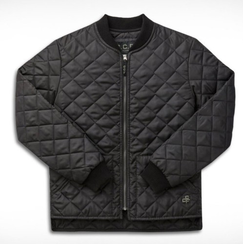 Filson CCF Quilted Utility Jacket Men’s Size Large Black Zip Up Style 20084428