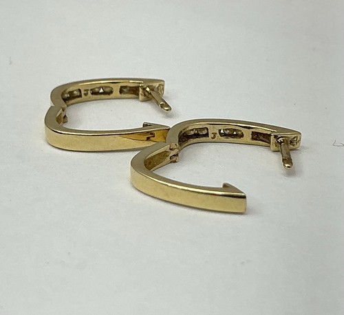 ORECCHINI IN ORO GIALLO 14K CON DIAMANTI TRAFORATI - 8 IN CIASCUNO (J1514) - Foto 11 di 15