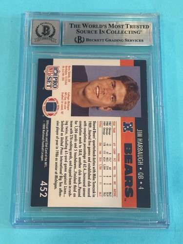 Jim Harbaugh signiert 1990 PRO SET Karte #452 BAS AUTO 10 - Bild 2 von 2