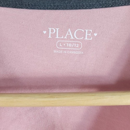 Children's Place Top Pink Silver SZ 10 Large Long Sleeve Glitter Girl Club NWT - Picture 7 of 8