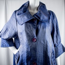 DAMEE INC Swing Shimmer 3/4 Sleeve Women Formal Collard Jacket Size L