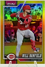 Will Banfield 2026 Topps Series 1 #247 Rookie Yellow Rainbow Foil /399 RC Reds
