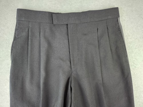 Tuta smoking uomo vintage 2 pezzi 42R blazer giacca smoking 36x30 + pantaloni lana nero - Foto 13 di 24