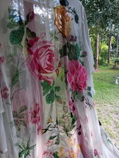 Soft Surroundings Open Front Sheer Kimono Floral Women Size Small