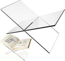 Acrylic Book Stand Large Open Display for Cookbook Art Bible Easel Magazine Text