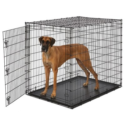 54 Inch Dog Crate for XXL Pet Double Door Heavy Duty Metal Slide Bolt Latches